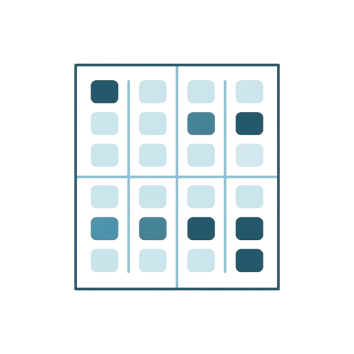 Color swatch with blue and gray shades on a white background
