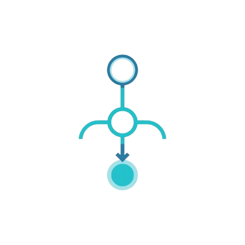 Icon of a person with a blue outline on a white background